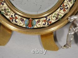 Maison A Giroux, miroir aux amours en bronze émaillé en champlevé, époque XIX èm