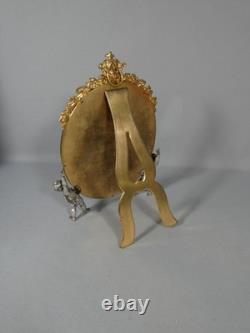 Maison A Giroux, miroir aux amours en bronze émaillé en champlevé, époque XIX èm