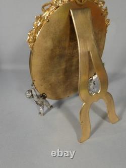 Maison A Giroux, miroir aux amours en bronze émaillé en champlevé, époque XIX èm