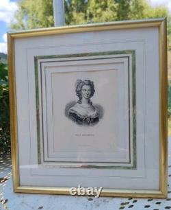Marie Antoinette, gravure dans son cadre en bois doré. Époque fin XIX Ème