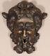 Mascaron De Fontaine Faune Ou Satyre En Métal Patiné Bronze, époque Xix ème