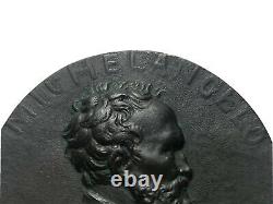 Médaillon Médaille Métal Patiné Buste de Michel Ange Michelangelo Époque XIXème