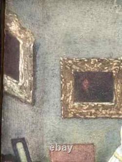 Miniature dans le style hollande 17ème, d'époque 19ème avec scènes d'intérieur