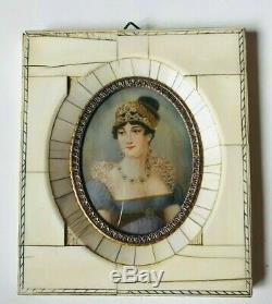 Miniature représentant le portrait de l'impératrice Joséphine, époque XIX ème