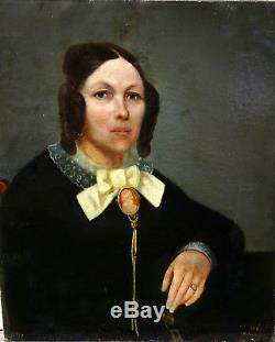Miranda Portrait de femme Epoque Louis Philippe HST XIXème siècle