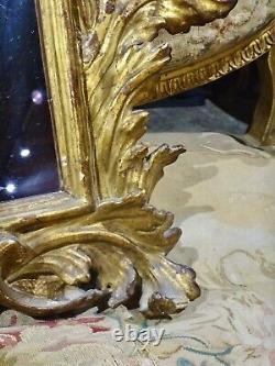 Miroir Cadre de tableau Italien en bois doré de style Rocaille époque XIXe