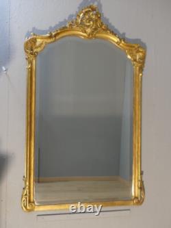 Miroir De Cheminée En Bois Et Stuc Doré De Style Louis XV, époque XIX ème