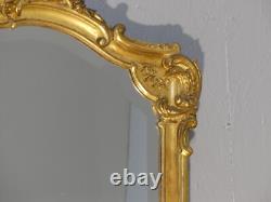 Miroir De Cheminée En Bois Et Stuc Doré De Style Louis XV, époque XIX ème