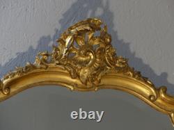 Miroir De Cheminée En Bois Et Stuc Doré De Style Louis XV, époque XIX ème