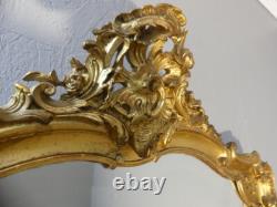 Miroir De Cheminée En Bois Et Stuc Doré De Style Louis XV, époque XIX ème