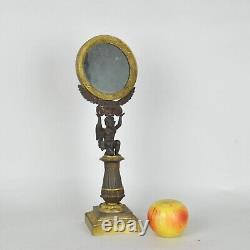 Miroir De Table En Bronze, époque Restauration, XIXème Siècle