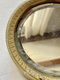 Miroir Face à Main en Bronze Doré de Style Charles X Lyre Cygnes Époque XIX ème