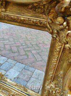 Miroir Rococo en bois doré et mercure Louis XV époque XIXème