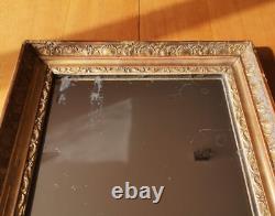 Miroir doré époque restauration glace au mercure XIXème 32.5 x 40.5