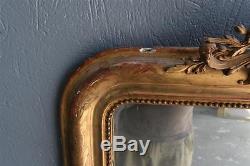 Miroir en stuc doré à la feuille d'époque Louis Philippe XIXème