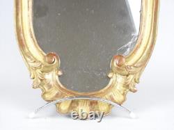 Miroir époque XIXème siècle, cadre en bois sculpté doré, Style Louis XV