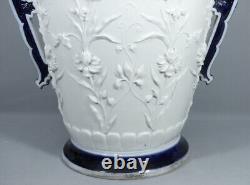 Monumental Vase Balustre En Porcelaine De Chine Blanc Bleu époque XIX ème Siècle