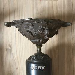 NAPOLÉON III Paire de cassolettes anciennes bronze patiné marbre Époque XIXéme