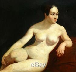 Nu Portrait de Femme Huile sur Panneau Epoque Louis Philippe XIXème siècle