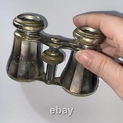 PAIRE DE JUMELLES THEATRE EN NACRE époque XIX EME MOTHER OF PEARL OPERA GLASSES