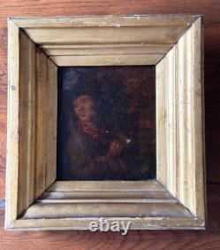 PEINTURE HUILE SUR PANNEAU HSP PORTRAIT D'HOMME ÉPOQUE XIXème NON SIGNÉ