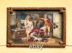 PEINTURE MINIATURE PORTRAIT SCÈNE DE GENRE ÉPOQUE FIN XIXème SIGNÉ