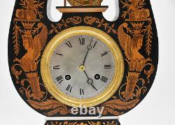 PENDULE LYRE époque Charles X XIX EME Kaminuhr clock horloge uhren cartel