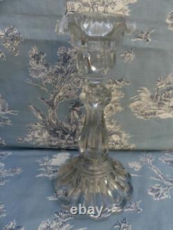 PIED DE LAMPE A HUILE PROVENÇALE époque XIX éme verre moulé Portieux 26,2cm