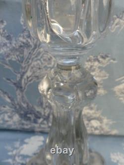 PIED DE LAMPE A HUILE PROVENÇALE époque XIX éme verre moulé Portieux 26,2cm