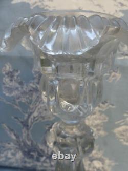 PIED DE LAMPE A HUILE PROVENÇALE époque XIX éme verre moulé Portieux 26,2cm
