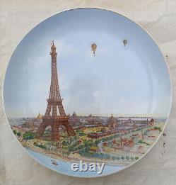 PLAT EN PORCELAINE EPOQUE XIXeme VERS 1889 Exposition Universelle Paris