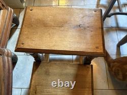 Paire D'escabeaux De Bibliothèque Formant Piédestal Époque Restauration Chêne