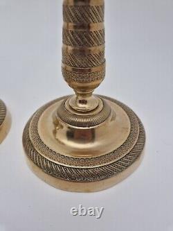 Paire De Bougeoirs En Bronze epoque restauration XIXeme siecle vers 1830-1850