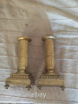 Paire De Bougeoirs Flambeaux à La Financière Epoque XIX