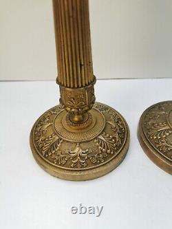 Paire De Bougeoirs, Flambeaux bronze doré, époque Empire, Restauration, XIXeme