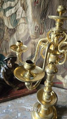 Paire De Candélabre En Bronze Doré, époque XIX ème