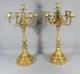 Paire De Candélabres, Chandeliers De Style Régence En Bronze Doré, époque Xix èm
