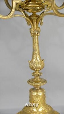Paire De Candélabres, Chandeliers De Style Régence En Bronze Doré, époque XIX èm