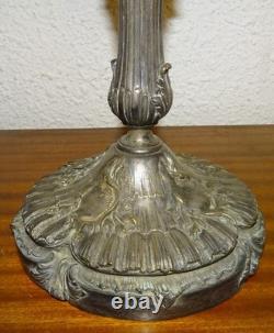 Paire De Candélabres, Chandeliers à 5 feux en métal argenté, époque XIXème