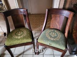 Paire De Chaises en acajou d'époque Premier Empire