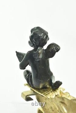Paire De Chenets En Bronze Dore De Style Louis XV Epoque XIXeme Vers 1850