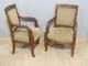 Paire De Fauteuils D'époque Empire En Acajou Blond, Xix ème Siècle Goût Jacob