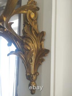 Paire De Grandes Appliques Louis XV À 5 Feux Bronze Doré Époque Napoléon III