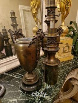 Paire De Lampe À Pétrole D'époque Napoléon III