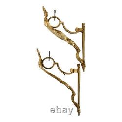 Paire Supports Tringle À Rideaux Bronze Style Louis XVI. Époque XIXème Siècle