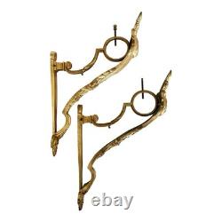 Paire Supports Tringle À Rideaux Bronze Style Louis XVI. Époque XIXème Siècle