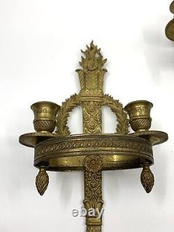 Paire d'appliques en bronze doré epoque Empire Début XIXeme siecle