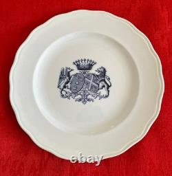 Paire d'assiettes anciennes en faience fine, époque fin XIXème 1880