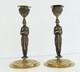 Paire De Bougeoirs Aux Cariatides Bronze Candlesticks Epoque Napoléon Iii Xixème