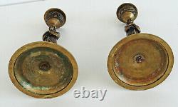 Paire de BOUGEOIRS Aux Cariatides Bronze Candlesticks Epoque Napoléon III XIXème